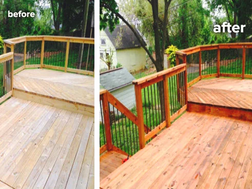 Residential Deck Wash Stain All Touch Power Wash - Power Washing Bel Air