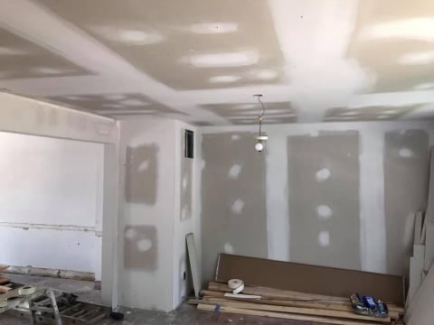 Drywall finishing walls and ceiling